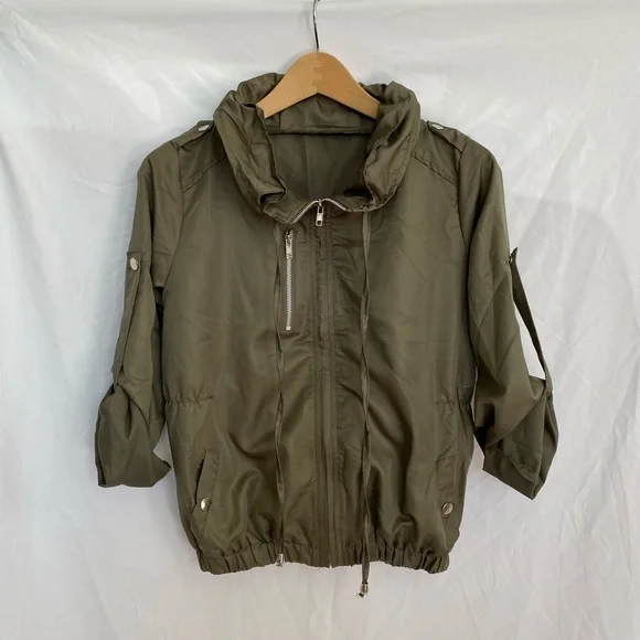Olive Green Lightweight Casual Jacket - Picture 4 of 7